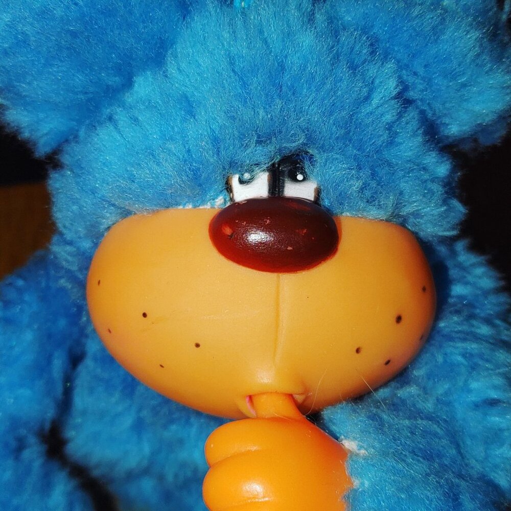 Monchhichi Blue Plush Doll Vintage 1970s Thumb Sucking Sekiguchi Collectible